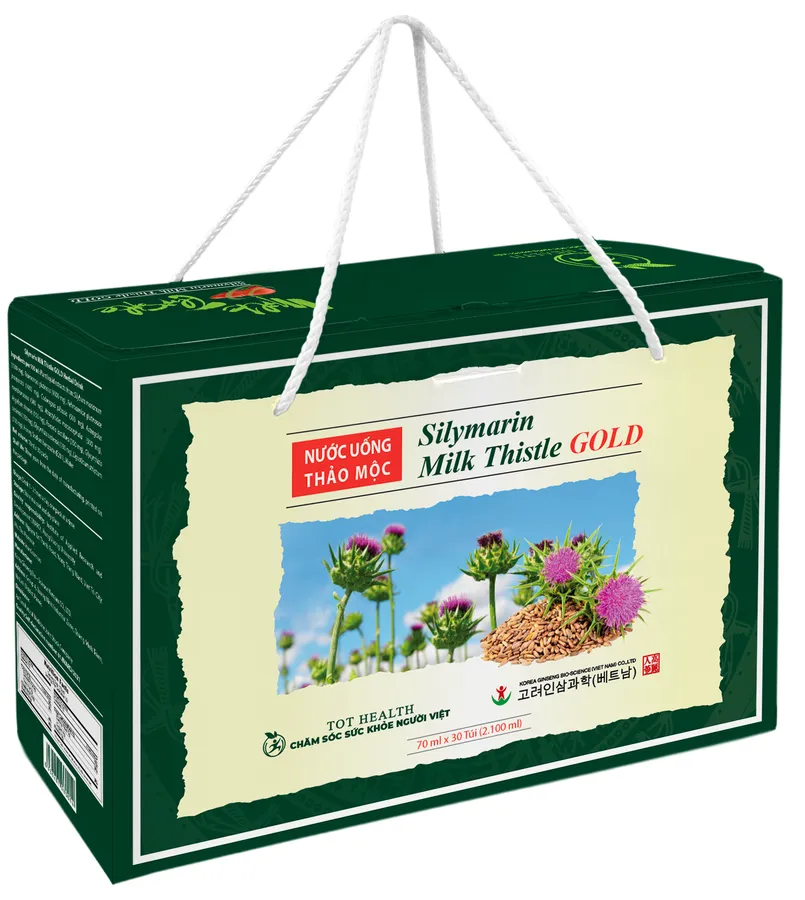 Nước uống thảo mộc giải độc gan, giải rượu – Kế sữa Silymarin Milk Thistle Gold