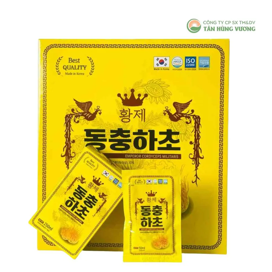 Nước Đông Trùng Hạ Thảo Hoàng Đế Hộp Vàng 30 gói x 50 ml